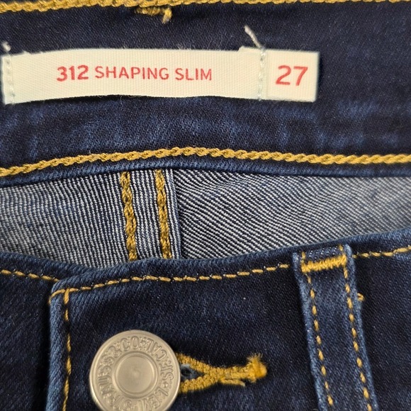 Levi Strauss Co 312‎ Shaping Slim Dark Wash Jeans Women Size 27 W27 L28 - Picture 4 of 7